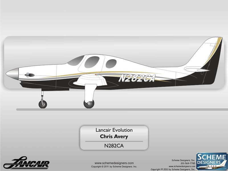 Lancair Evolution-N282CA by Scheme Designers