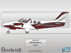 Beechcraft Baron 58 N38DZ by Scheme Designers