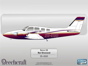 Beechcraft Baron 58 ZS-EGO by Scheme Designers