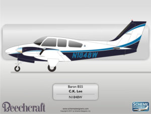 Beechcraft Baron B55 N1848W by Scheme Designers