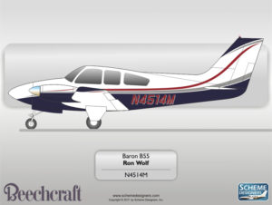Beechcraft Baron B55 N4514M by Scheme Designers