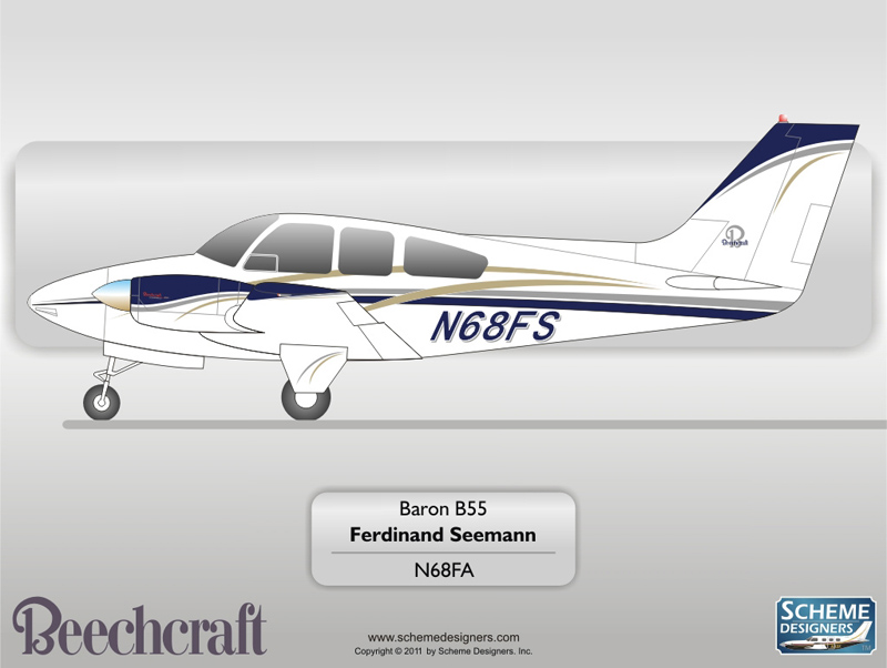 Beechcraft Baron B55 N68FS by Scheme Designers